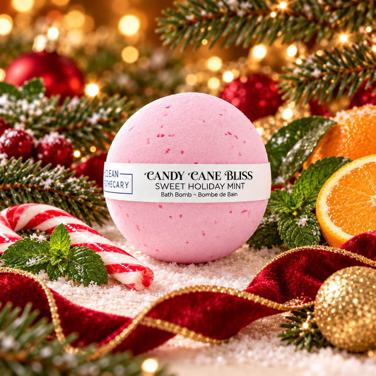 200g Bath Bomb - Candy Cane Bliss (12 Pack)