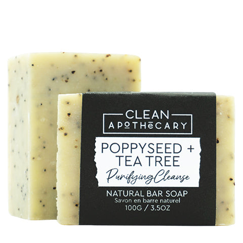 100g Bar Soap - Poppyseed + Tea Tree (6 Pack)