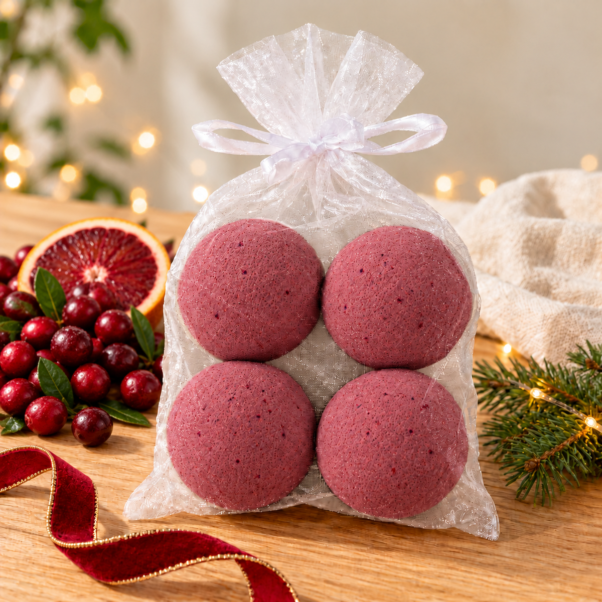 600g (4 Bomb Organza Gift Set) - Cranberry Punch (4 Pack)