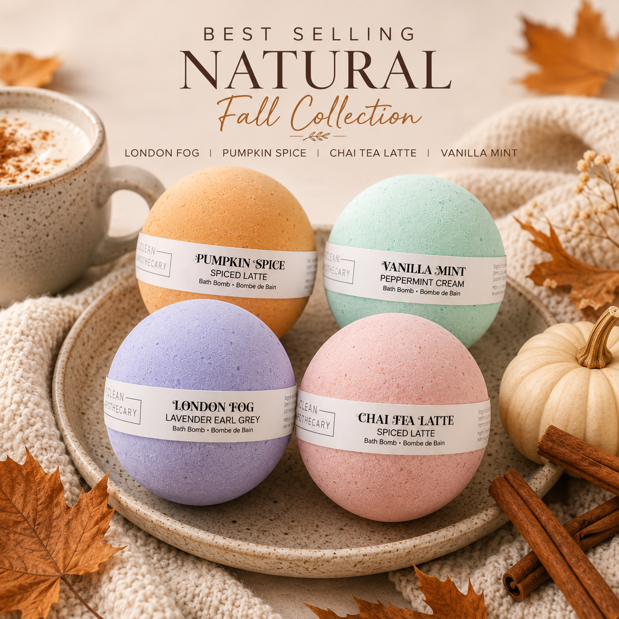 Best Selling Natural Fall Bath Bomb Set (48 Bath Bombs)