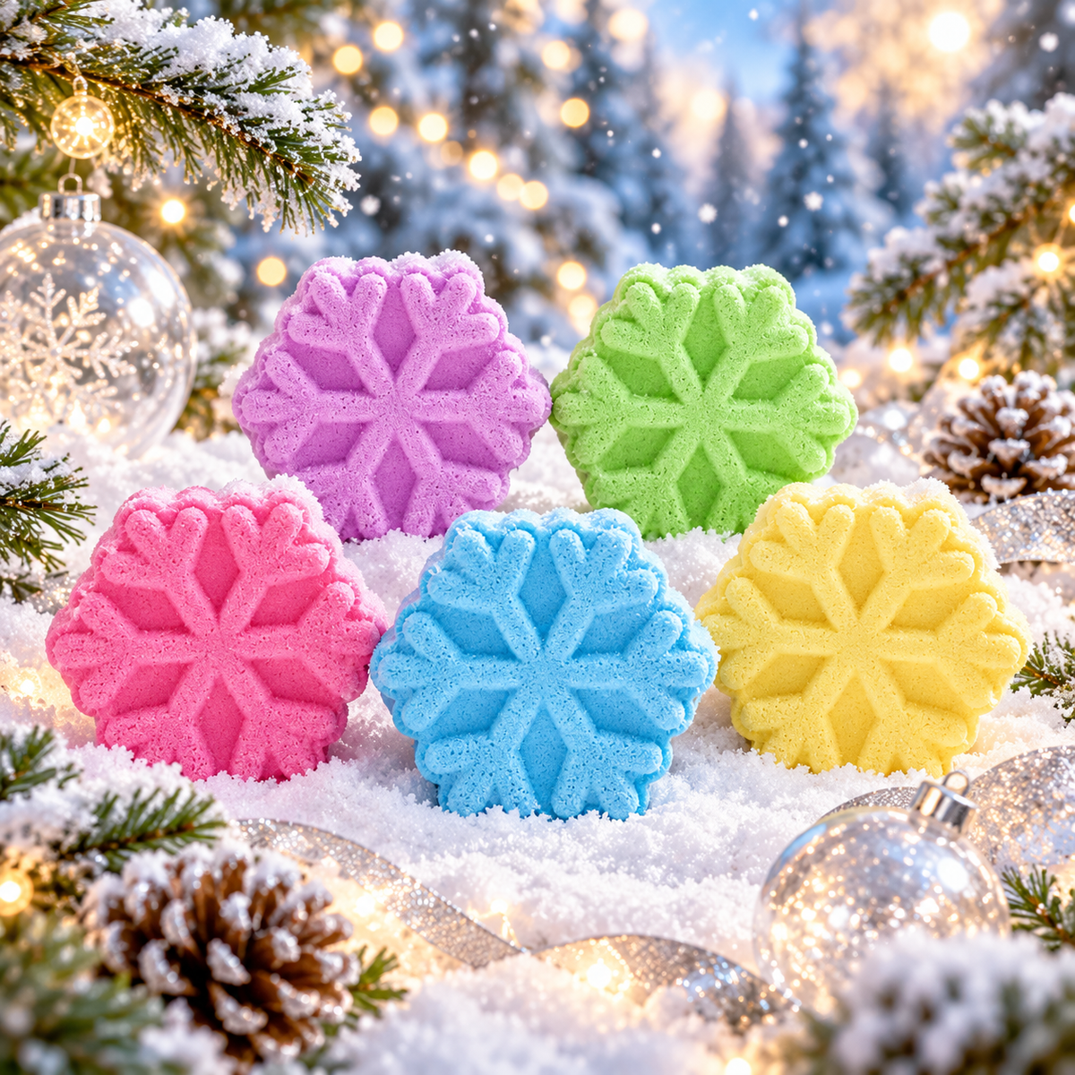 Snowflake Mini Bath Bomb Starter Set (60 Color Minis)