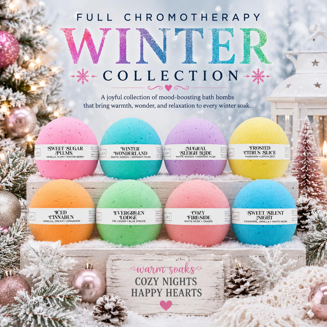 Full Winter Chromotherapy Bath Bomb Set (96 Bath Bombs)
