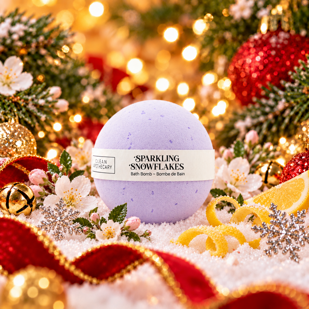 85g Mini Bath Bomb - Sparkling Snowflakes (12 Pack)
