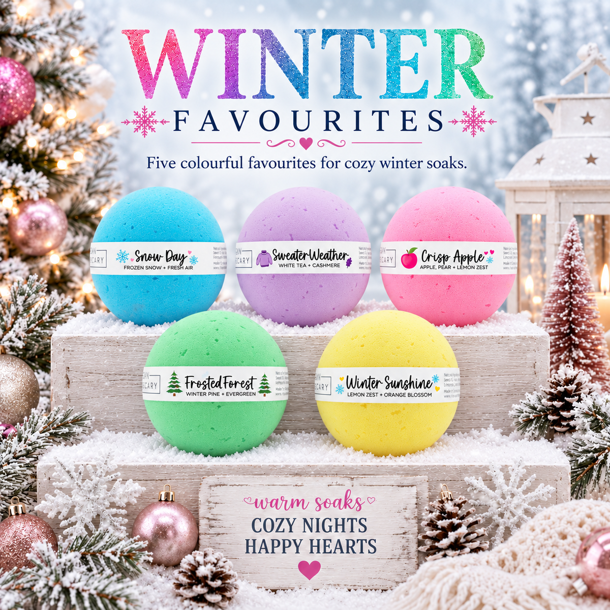 Favourites Winter Chromotherapy Bath Bomb Set (60 Bath Bombs)